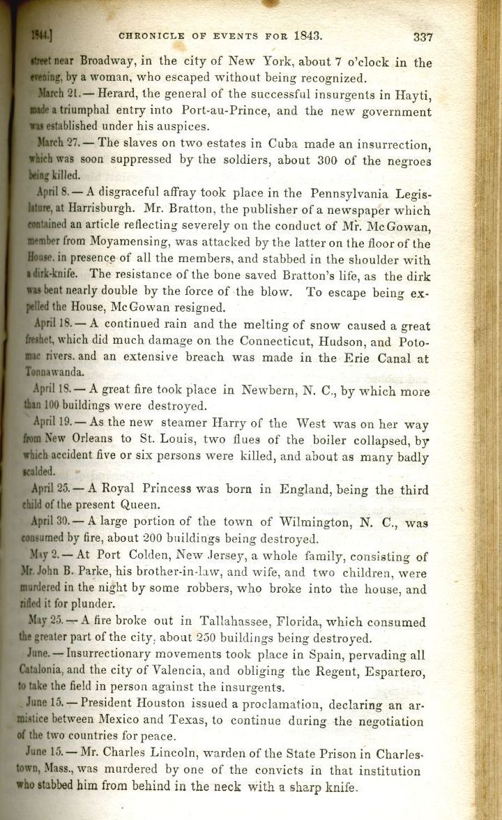 The American Almanac and Repository of Useful Knowledge for the Year 1844-p. 337