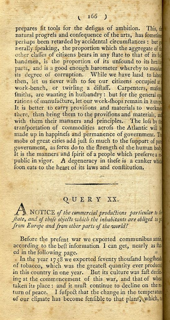 Jefferson’s Notes on the State of Virginia (Baltimore, 1800)--166